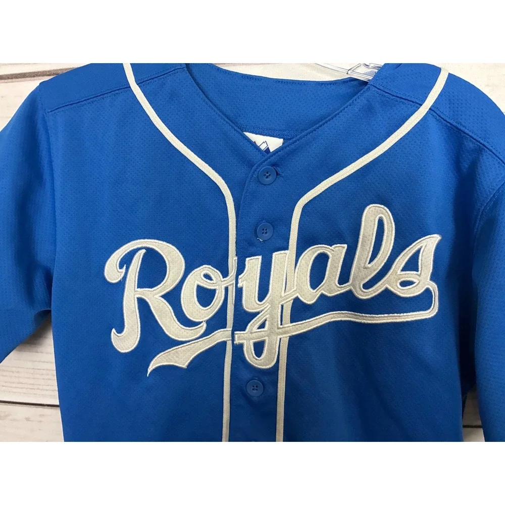 Majestic Kids Kansas City Royals Alex Gordon 4 Baseball Jersey Blue MLB Small